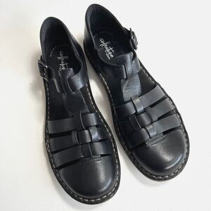 NWT Black Clarks Collection Fisherman Blake Leather Sandal Women's Shoe Size 10